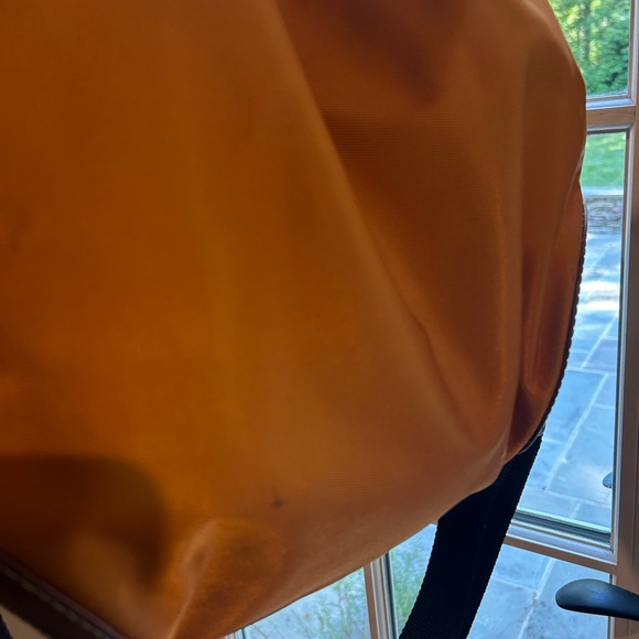 Lancel Paris Nylon bucket bag tote Orange with leather trim. W/ Shoulder strap - Picture 5 of 7